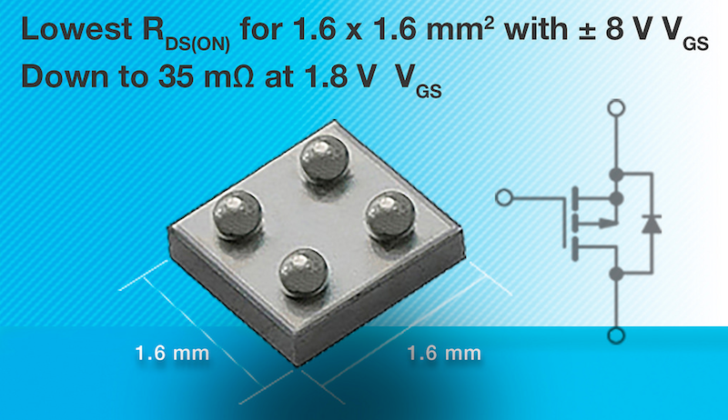 Vishay's latest 12V chipscale MOSFET cuts power use in ultraportable apps